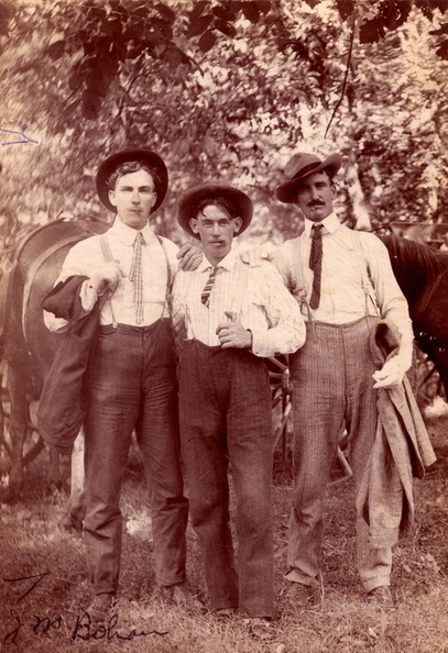 1901 Picnic: J.M. Bohannon, Roe Shaddy (bro in law), Pete Delk (uncle)