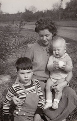 1941, April: Aunt Emmy with cousins Dick (left) and Tom.