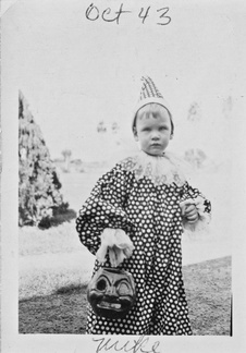 1943, October: Mike Moore ready for Halloween