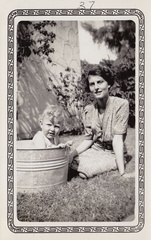 1937: Wally F in Tub with Esther, McAllen?