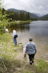 Skipping rocks at Monarch Lake