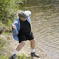 Grandpa A skips rocks