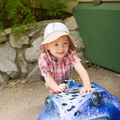 Wally on Frog outside the Children's Zoo with Superman.