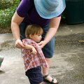 Mommy and Wally: getting ready to play in the pop jets.