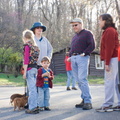 The gathering: Wally, Abbey, Boh, Evan, Dave, Jill and the pupps
