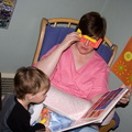 Mommy and Wally reading before bedtime