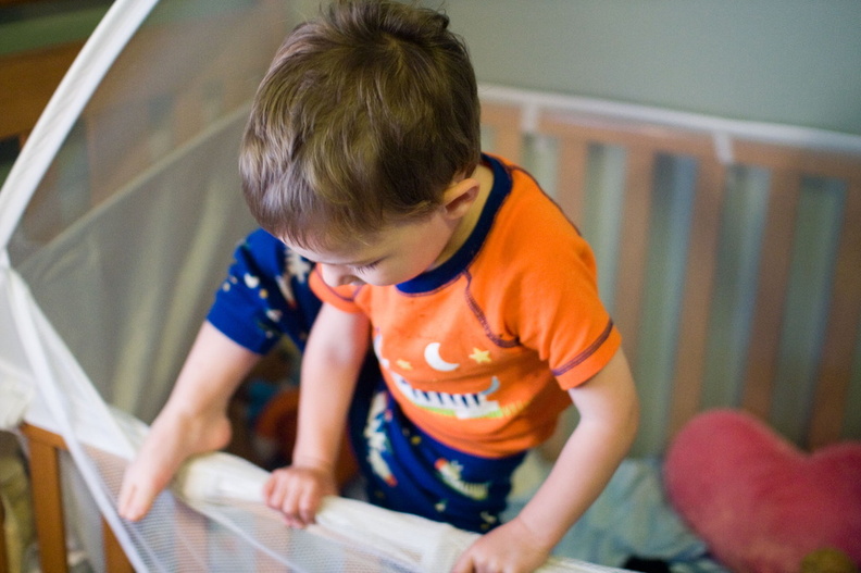 First successful attempt to climb into the crib